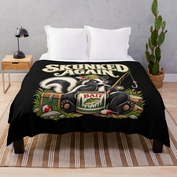 Item preview, Skunked Again Funny Skunk Fishing Humor Design designed and sold by Trendably.