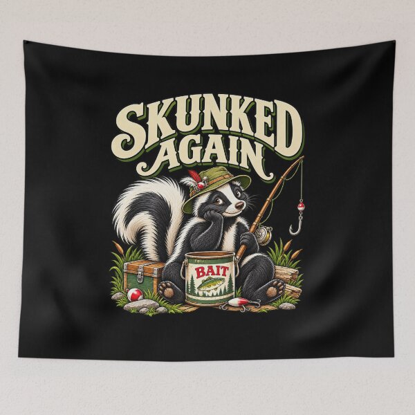 Item preview, Skunked Again Funny Skunk Fishing Humor Design designed and sold by Trendably.