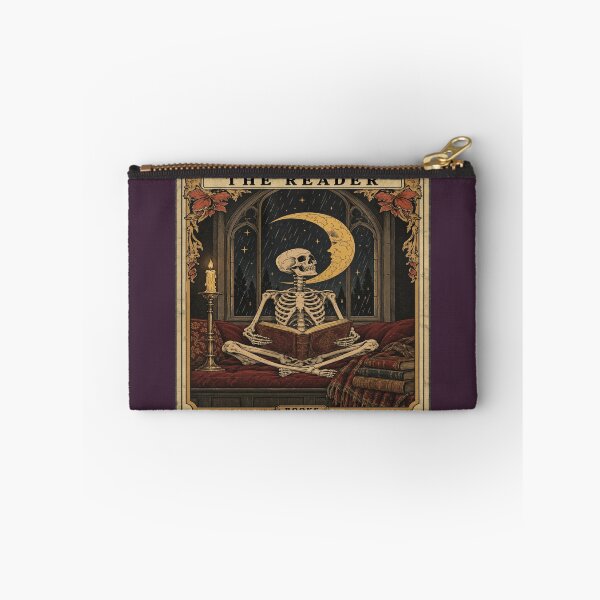 Item preview, Gothic Skeleton Reader for Book Lovers designed and sold by POD DYNASTY | Original Print On Demand T-Shirt Graphics.