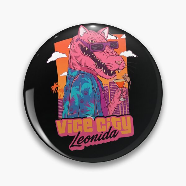 Item preview, Vice City Leonida Retro Sunset Cat Gator designed and sold by Retro Whiskers.