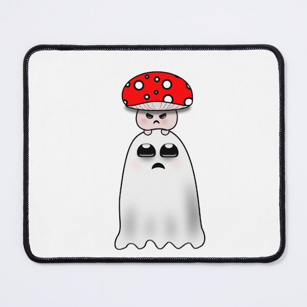 Item preview, Cute Ghost with Mushroom Hat | Kawaii Halloween Forest Spirit Design designed and sold by ForcePrint.