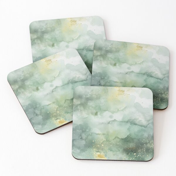 Item preview, Sage Green Gold Abstract Watercolor Texture designed and sold by Apeymayjune.