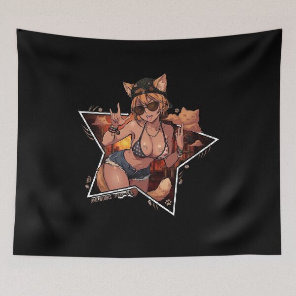 Item preview, Copy of Cool Anime Cat Girl - Nekomimi Summer Vibes Streetwear designed and sold by Retro Whiskers.