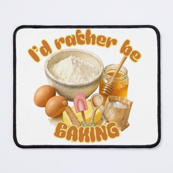 Item preview, I'd Rather Be Baking Watercolor Ingredients Illustration designed and sold by Rynasvz.
