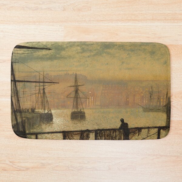 Item preview, Whitby Harbor nautical maritime marine landscape painting by John Atkinson Grimshaw  designed and sold by Jéanpaul  Ferro.