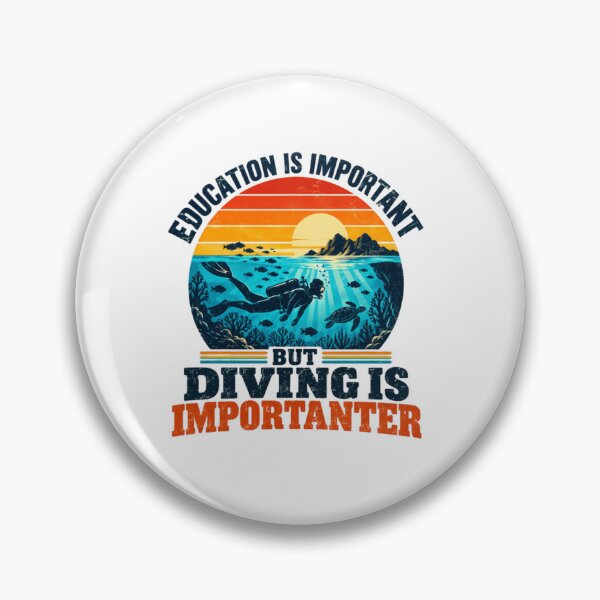 Item preview, La educación es importante, pero el buceo es más importante. Buzo, amante del océano, aficionado al buceo. designed and sold by SkeletonsDanger.