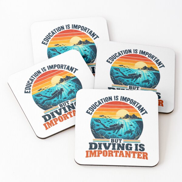 Item preview, Education Is Important But Diving Is Importanter Scuba Diver Ocean Lover Underwater Hobby designed and sold by SkeletonsDanger.