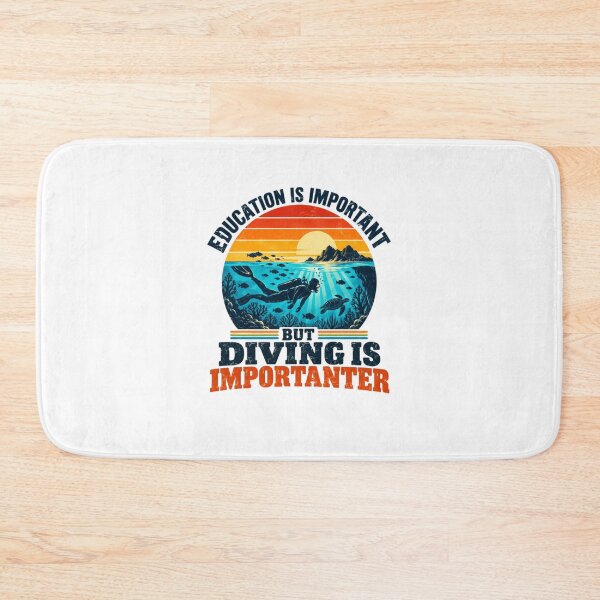 Item preview, Education Is Important But Diving Is Importanter Scuba Diver Ocean Lover Underwater Hobby designed and sold by SkeletonsDanger.