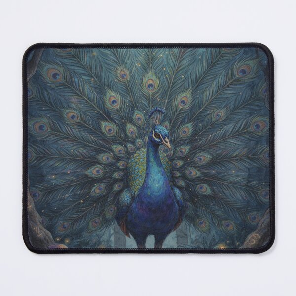 Item preview, Mystical Peacock Spirit – Celestial Fantasy Bird Art designed and sold by JanjjaSoulInk.