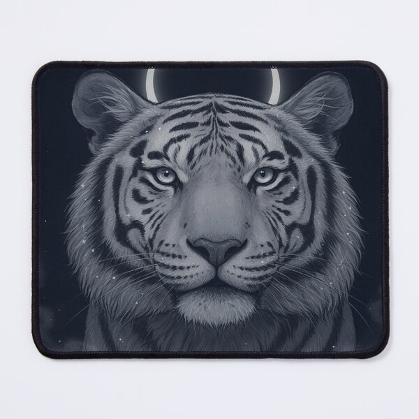 Item preview, Mystical Moon Tiger Spirit – Celestial White Tiger Fantasy designed and sold by JanjjaSoulInk.