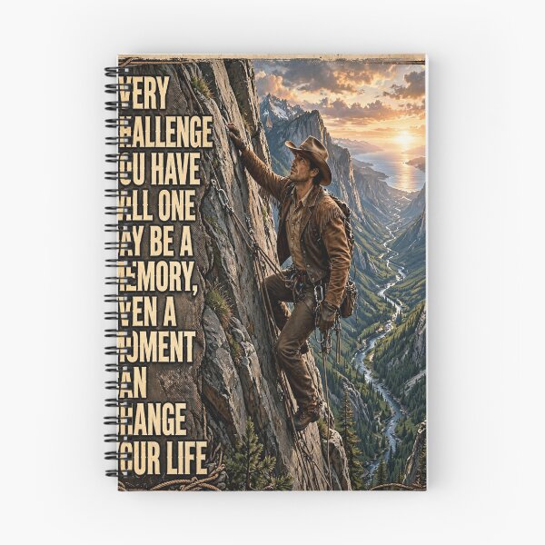 Item preview, Cowboy Mountain Climber Inspirational Quote Every Challenge Will One Day Be A Memory Even A Moment Can Change Your Life Vintage Adventure T-Shirt designed and sold by HydStyle99.