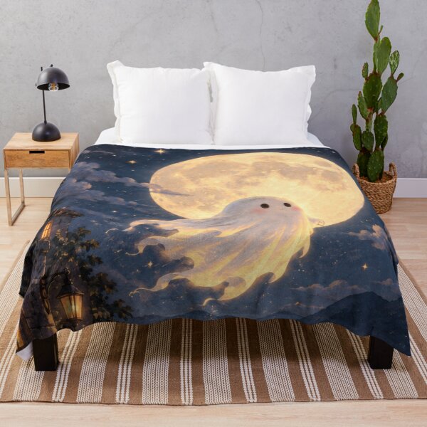 Item preview, Ghost Levitating Above Moonlit Tranquil Old European Village designed and sold by scicilysimonee.