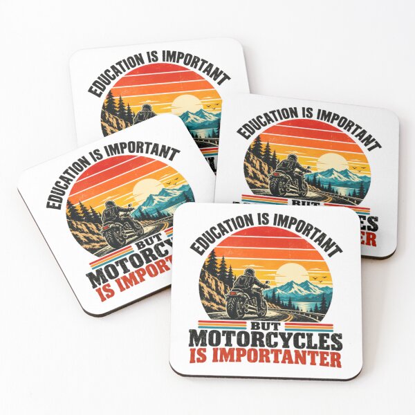 Item preview, Education Is Important But Motorcycles Is Importanter Motorcyclist Biker Rider Humor designed and sold by HumansStuck12.