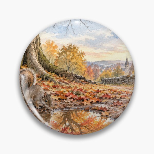 Item preview, Autumn Squirrel with Puddle Reflection designed and sold by Maria Dryfhout.