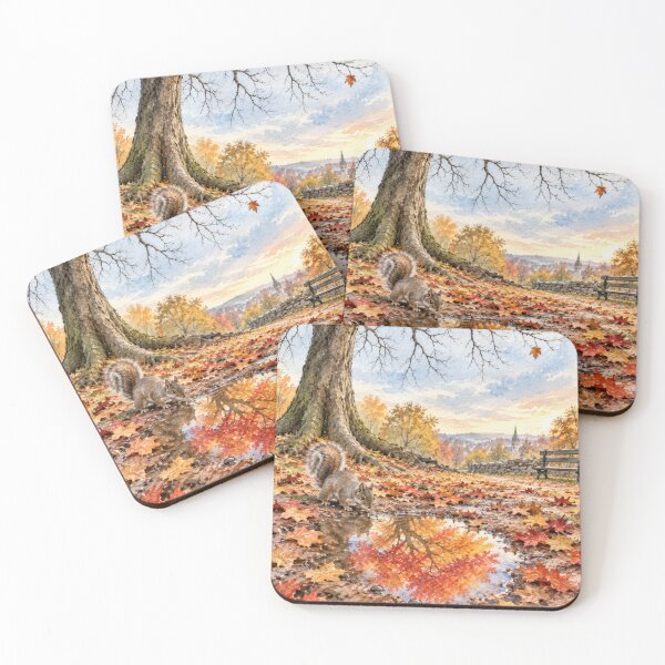 Item preview, Autumn Squirrel with Puddle Reflection designed and sold by Maria Dryfhout.