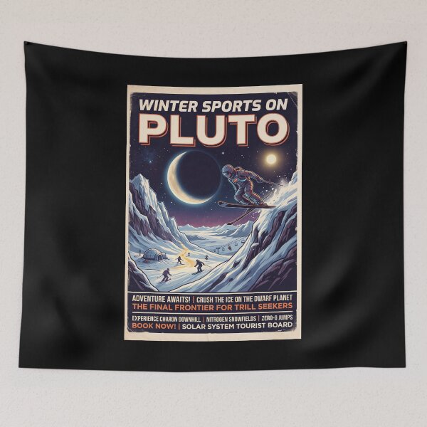 Item preview, Winter Sports on Pluto - Retro Space Travel designed and sold by ArtworkNorth.