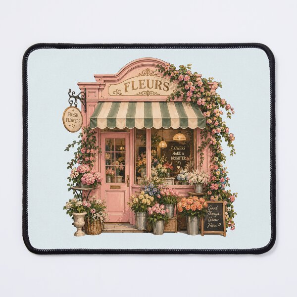 Item preview, Vintage French Flower Shop | Pink Parisian Cottagecore Floral Storefront designed and sold by TheStephanieRome.