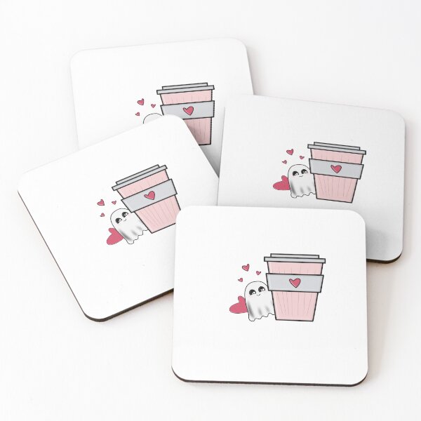 Item preview, Cute Ghost Hugging Coffee Cup | Kawaii Coffee Lover Design designed and sold by ForcePrint.