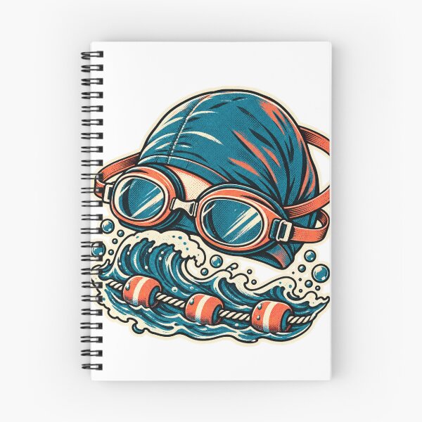 Item preview, Retro Swim Goggles and Lane Line Wave for Swimmers designed and sold by eignvalue.