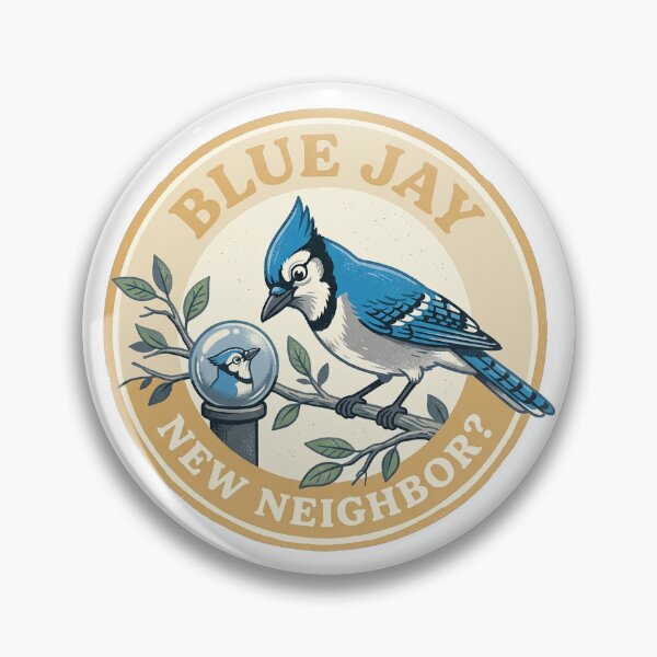 Item preview, Blue Jay New Neighbor Funny Garden Bird Illustration designed and sold by shifumart.