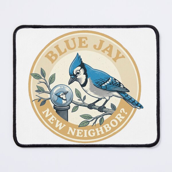Item preview, Blue Jay New Neighbor Funny Garden Bird Illustration designed and sold by shifumart.