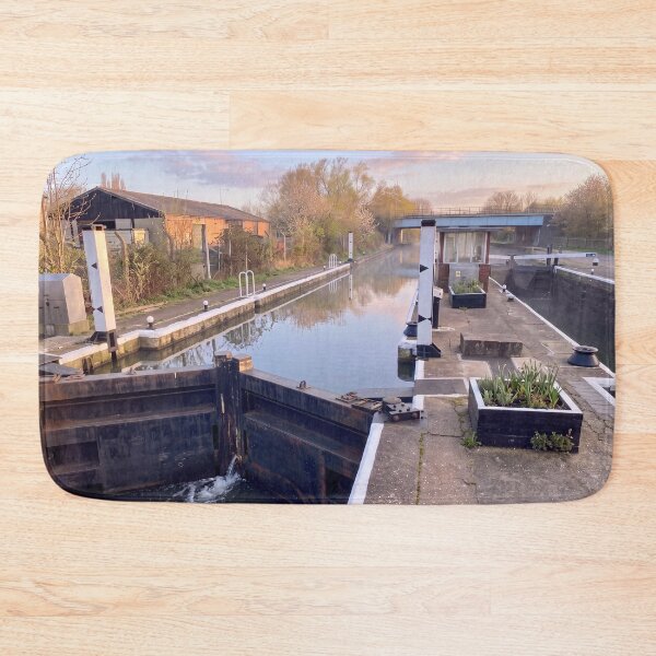 Item preview, Ponders End Lock – Morning Light on River Lee Navigation designed and sold by ArtworkNorth.