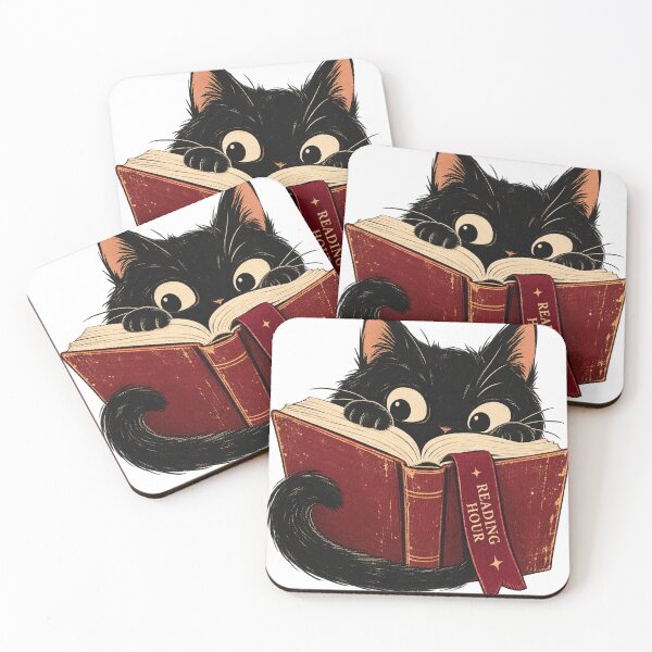 Item preview, Reading Hour Vintage Black Cat Book Lover designed and sold by Crafted.ink.