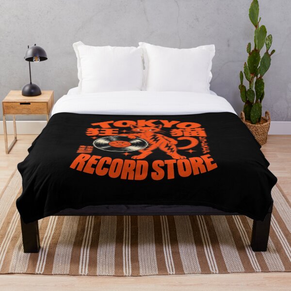 Aperçu de l'œuvre Disquaire de Tokyo - Design rétro en vinyle avec chat japonais créée et vendue par Trendably.