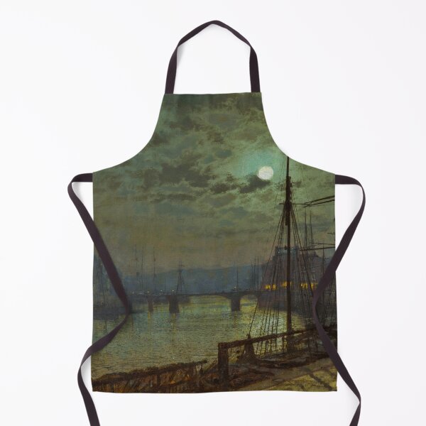 Item preview, Lights in Whitby Harbor, England landscape painting by John Atkinson Grimshaw designed and sold by Jéanpaul  Ferro.