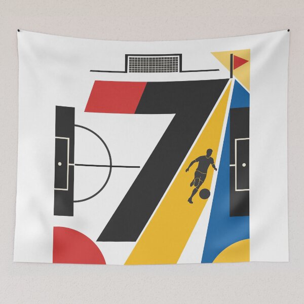 Item preview, The Number Seven Football Print, Bauhaus Soccer Print, Number 7 Football Art, Winger Soccer Decor, Geometric Sports Print, Football Gift designed and sold by Studio pod Burom.