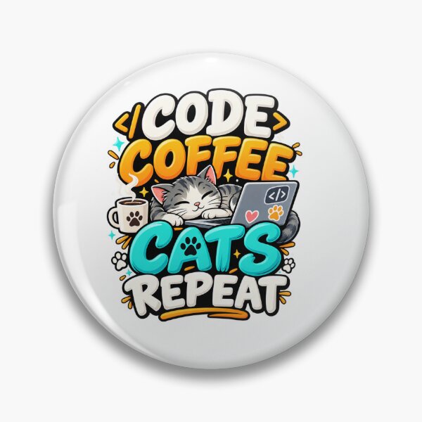 Item preview, Code Coffee Cats Repeat – Funny Programmer Cat Design designed and sold by EcomGenius.
