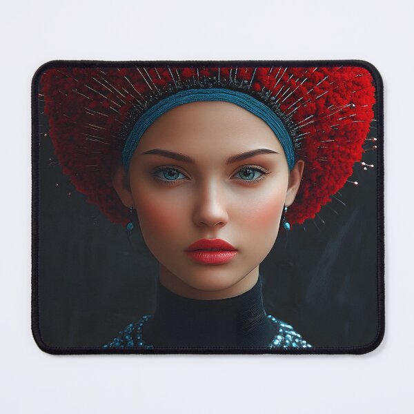 Item preview, Stunning Artistic Portrait with Red Headpiece designed and sold by Artessie.