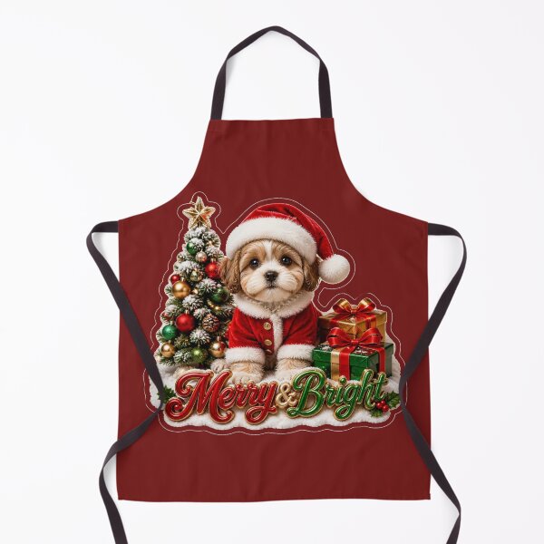 Item preview, Merry and Bright Cute Christmas Puppy Shih Tzu designed and sold by MargaretPolanco.