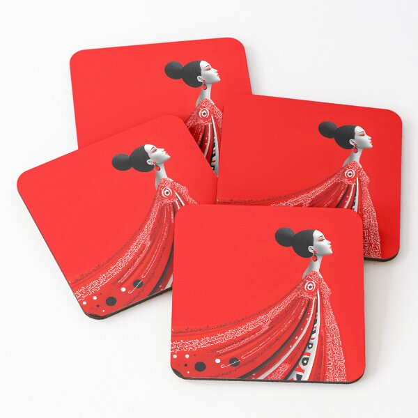 Item preview, Abstract Art of a Woman in a Red Dress Design designed and sold by Artessie.