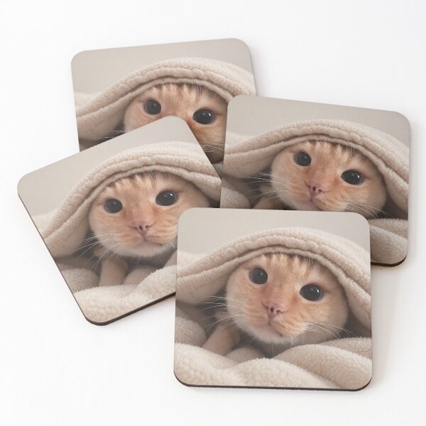 Item preview, Cat Pitufin Burrito Style Under the Blanket designed and sold by MichiCuteCat.