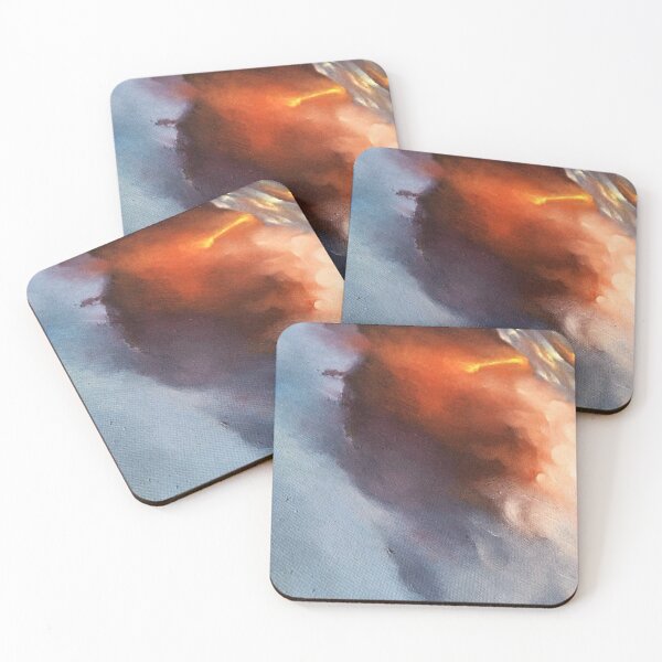Item preview, Abstract Fiery Cloudscape Sky Oil Painting Canvas Print designed and sold by FloraFelineGD.