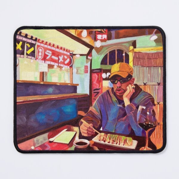 Item preview, Urban Nightlife Man at Sushi Bar Oil Painting Fine designed and sold by FloraFelineGD.