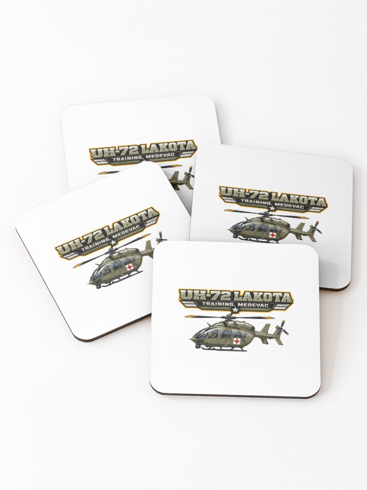 Thumbnail 1 of 5, Coasters (Set of 4), Modern Utility Helicopter Aviation Design designed and sold by PatternFusions.