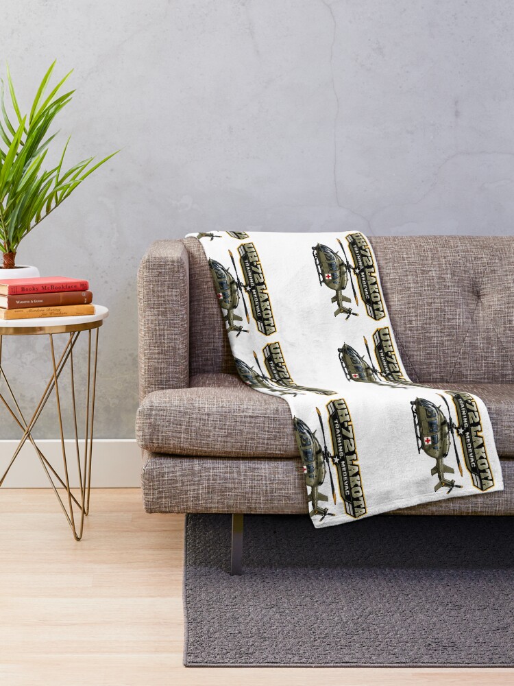 Thumbnail 2 of 6, Throw Blanket, Modern Utility Helicopter Aviation Design designed and sold by PatternFusions.