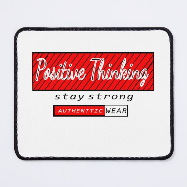 Item preview, "Positive Thinking - Authentic Wear" Red Striped Typography T-Shirt Design designed and sold by Carftora786.