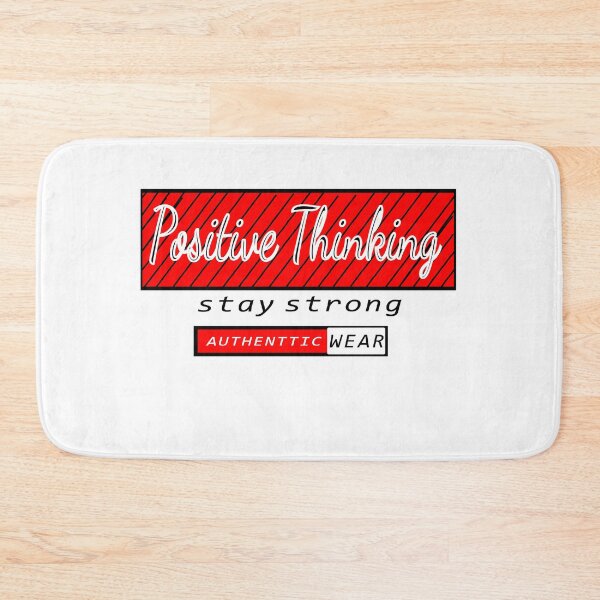 Item preview, "Positive Thinking - Authentic Wear" Red Striped Typography T-Shirt Design designed and sold by Carftora786.
