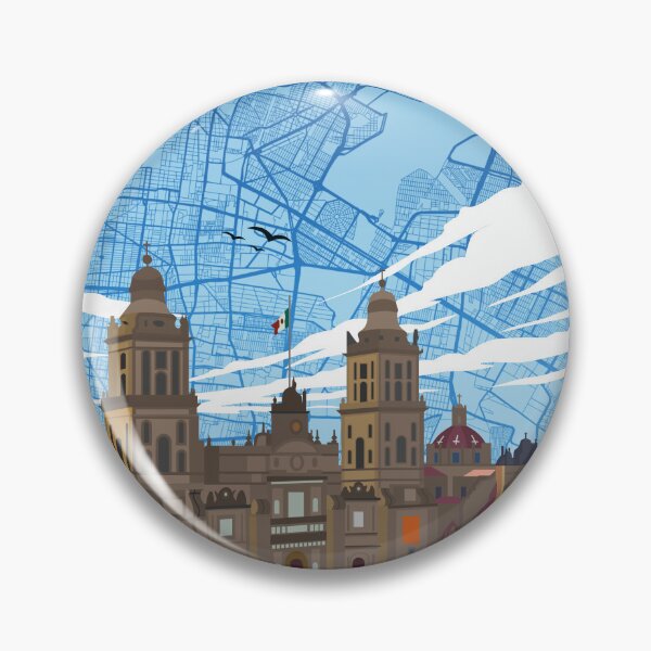 Item preview, Mexico City Metropolitan Cathedral Zocalo Map Travel Art designed and sold by Stadify.