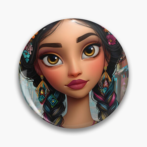 Item preview, Colorful Portrait of a Young Woman in Vibrant Attire designed and sold by Artessie.