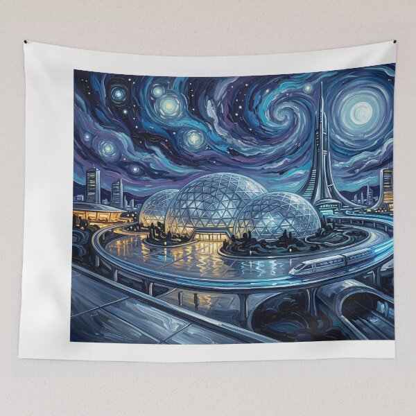 Item preview, Futureworld Delos Starry Night Sci Fi Landscape designed and sold by Bad-Decisions-Designs.