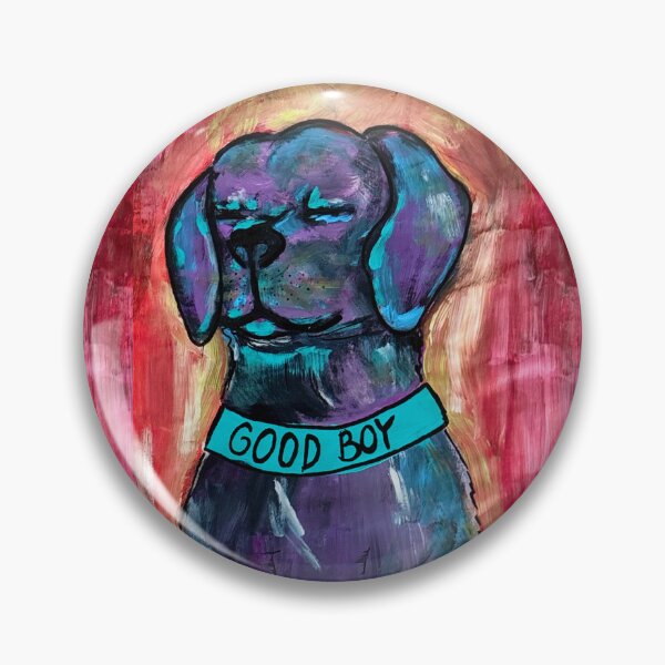 Item preview, Acrylic painting of a dog with a collar bearing the inscription "Good Boy" designed and sold by Vision Illustrated.