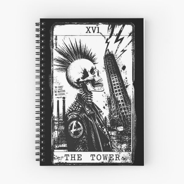 Item preview, The Tower XVI Punk Tarot Card - Anarchy Skeleton Art designed and sold by ERODED SELF.