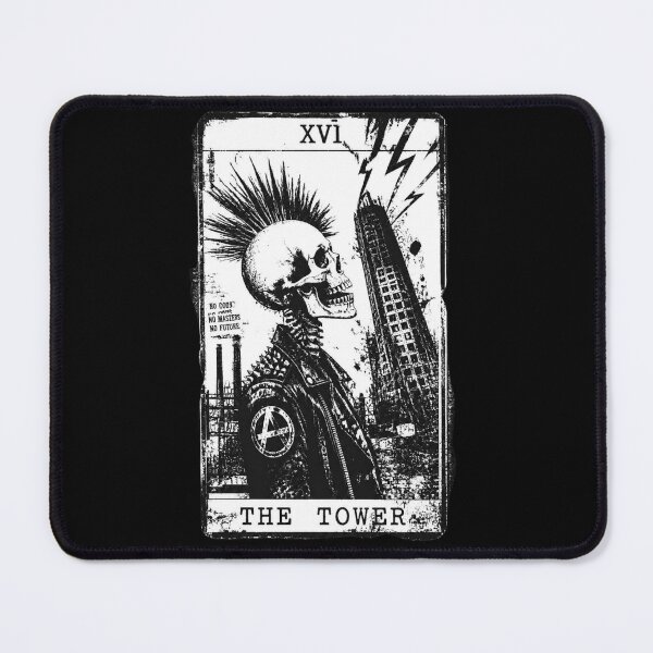 Item preview, The Tower XVI Punk Tarot Card - Anarchy Skeleton Art designed and sold by ERODED SELF.