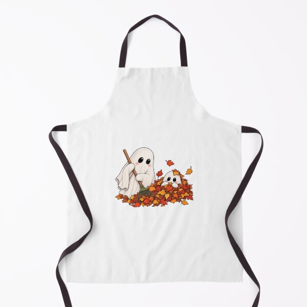 Item preview, Cute Ghosts Raking Autumn Leaves designed and sold by House Of Hauntlings.