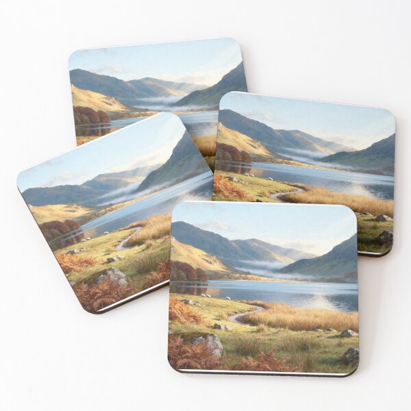 Item preview, Eryri Snowdonia Print - Welsh Mountain Lake - Autumn Wall Art - A3 A4 A5 Oil Painting designed and sold by QuietCanvasArtworks.