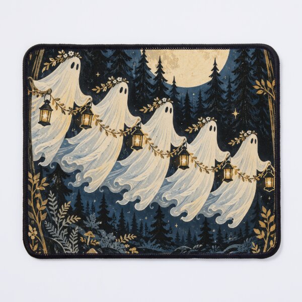 Item preview, Ghost Levitating Parade Above moonlit Pine Forest designed and sold by scicilysimonee.